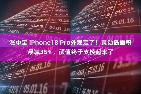 涨中宝 iPhone18 Pro外观定了！灵动岛面积暴减35%，颜值终于支棱起来了