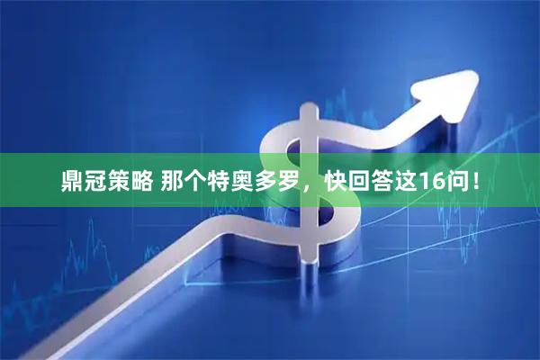 鼎冠策略 那个特奥多罗，快回答这16问！